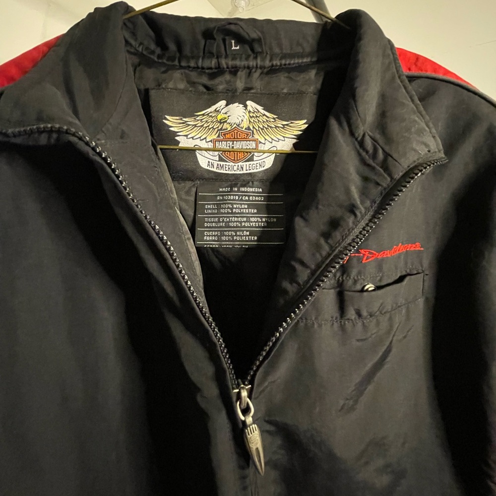 Harley Davidson Embroidered Red Black Riding Jacket - Picture 4 of 4